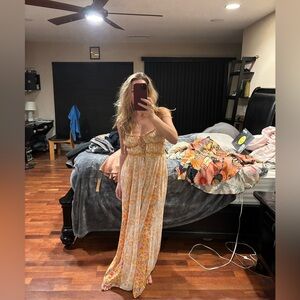 Free People sheer floral maxi dress